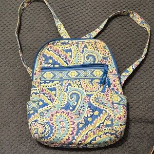 Vera Bradley Blue and Yellow Paisley Backpack